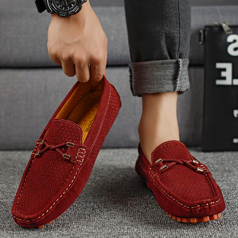 Breathable men's slip-on loafers, classic design for versatile casual and semi-formal wear.