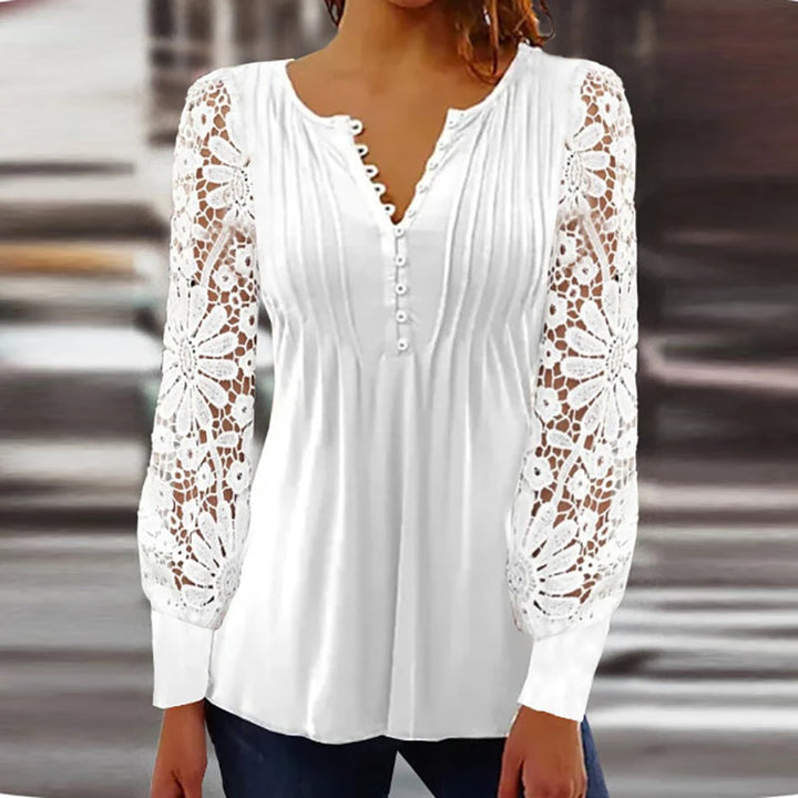 Elegant women's long sleeve blouse, perfect for versatile formal or casual chic outfits. Stylish and comfortable.