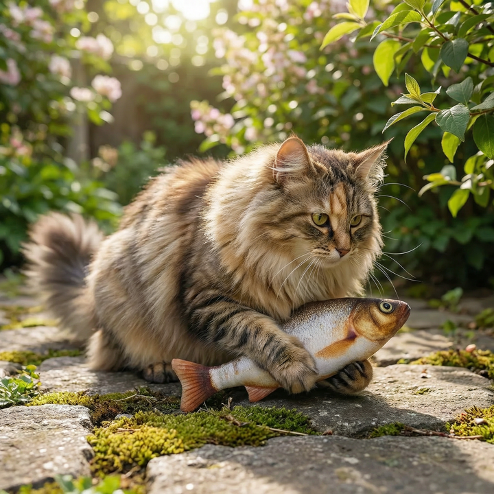 Healthy exercise fish toy for cats, stimulating active play & reducing boredom for indoor pets.
