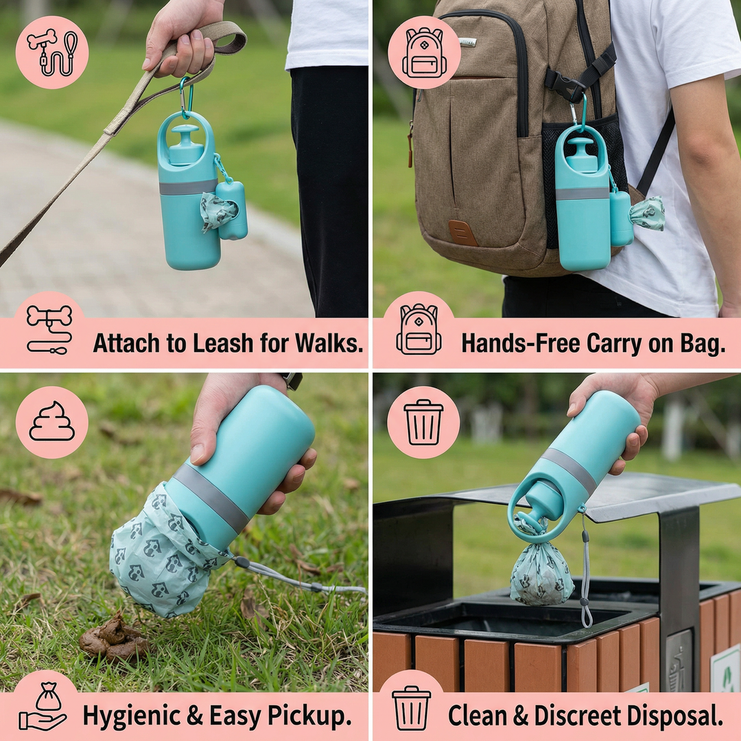 Efficient dog poop scooper ensures a clean environment. Portable & hands-free solution for pet waste.