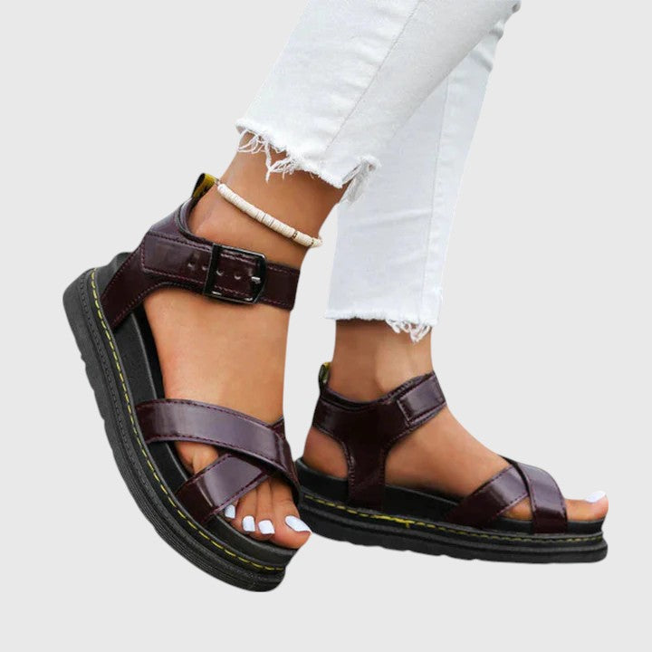 Women's orthopaedic sandals with arch support for all-day comfort. Cushioned, adjustable summer shoes for foot health.