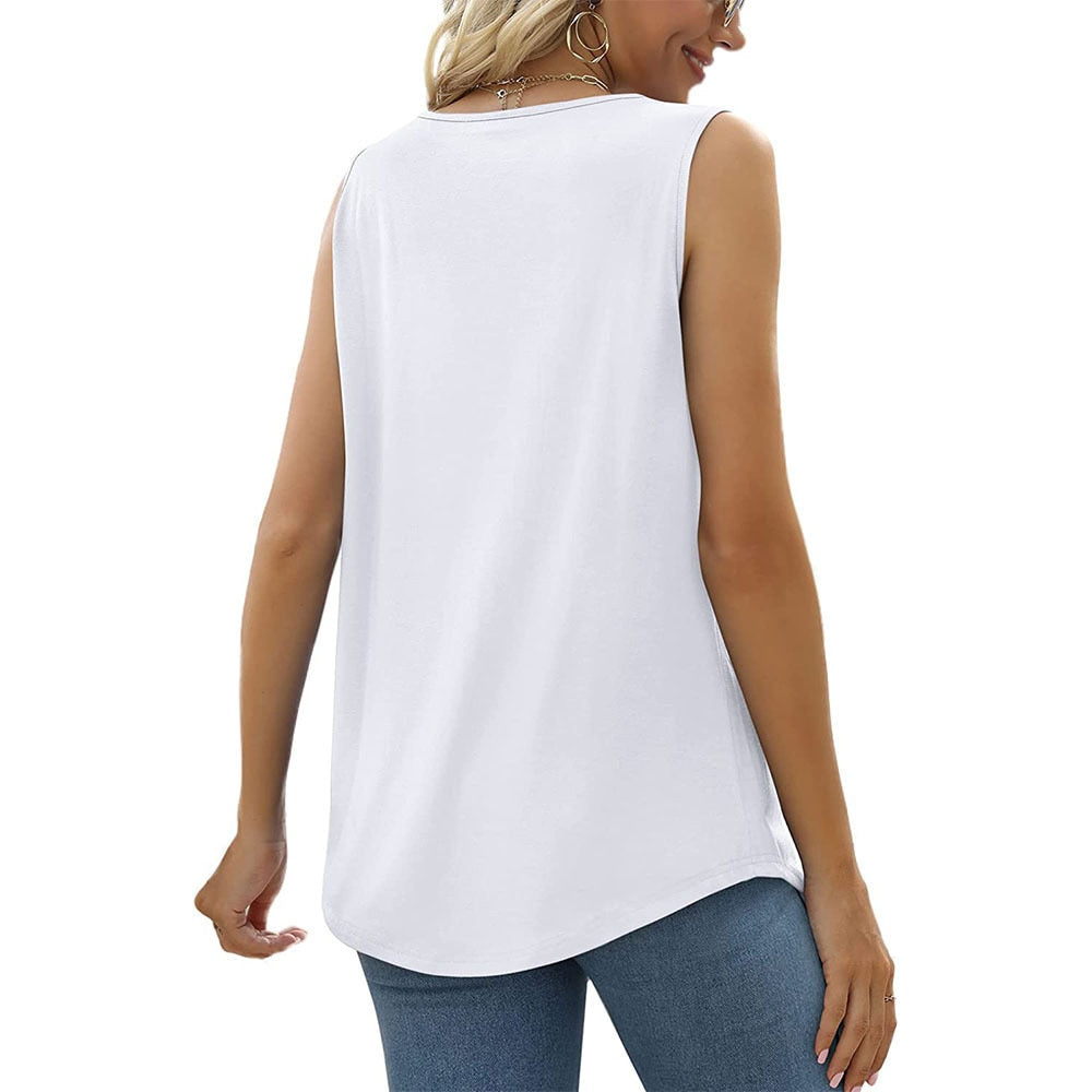 Stylish women's sleeveless top featuring a square neckline. Ideal for summer and everyday comfortable wear.