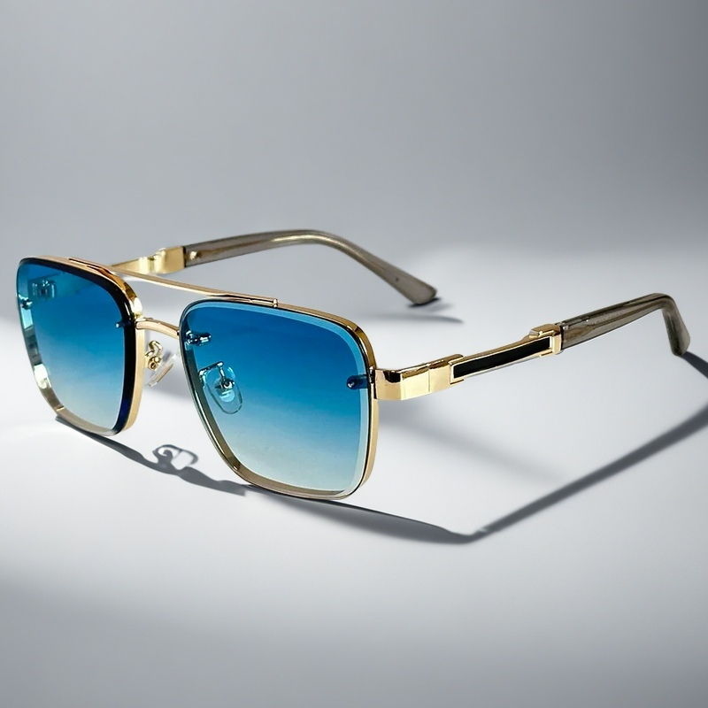 Lightweight squared frame summer sunglasses with stylish gradient lenses, a must-have accessory.