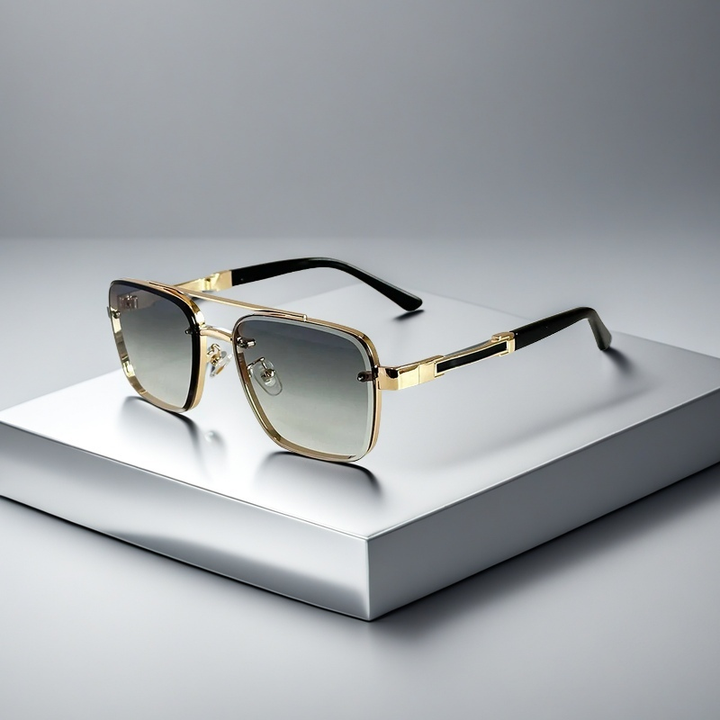 Stylish gold frame summer sunglasses with gradient lenses, a lightweight fashion accessory.