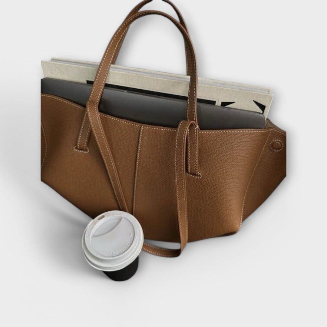 Sophisticated elegant vintage leather tote bag for women, a timeless fashion accessory & daily bag.