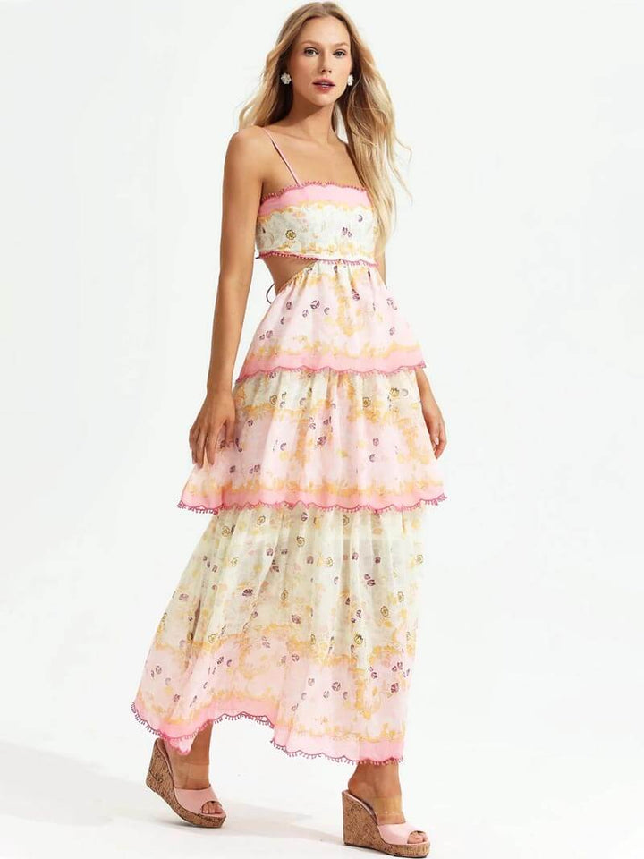 Women's versatile summer maxi dress. Sleeveless design, perfect for beach, vacation, and party elegance.