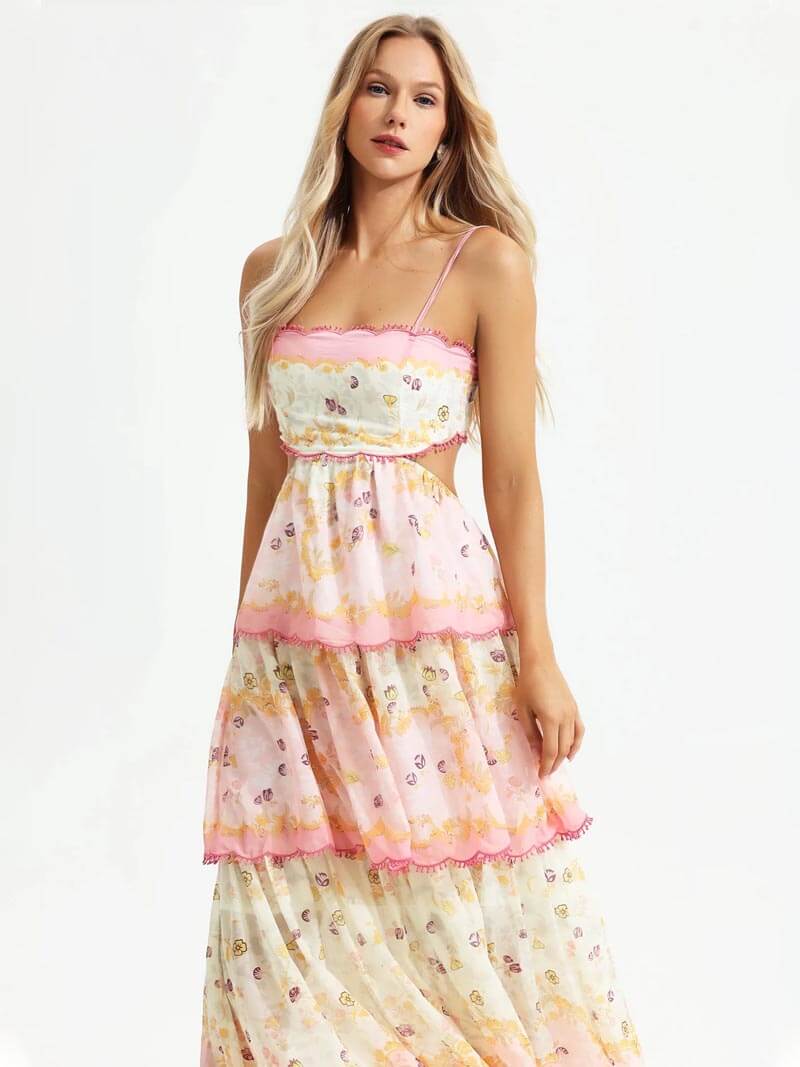 Women's casual yet elegant maxi dress. Perfect flowing summer attire for vacation, parties, or everyday comfort.