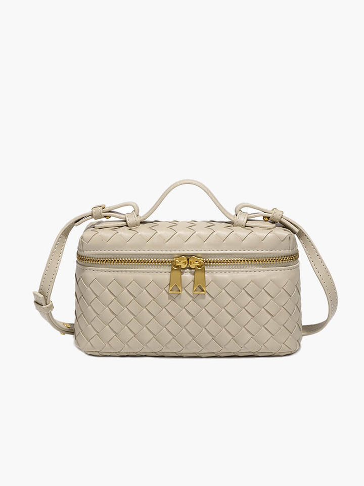 Chic compact shoulder bag for women, designed with an elegant woven finish.