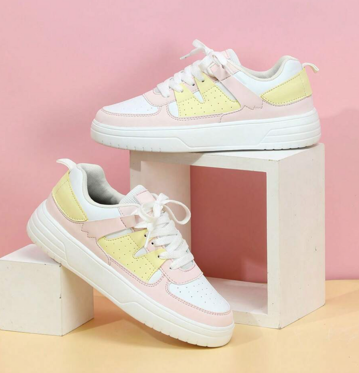 Stylish women's patterned sneakers with unique designs, perfect for everyday casual outfits.