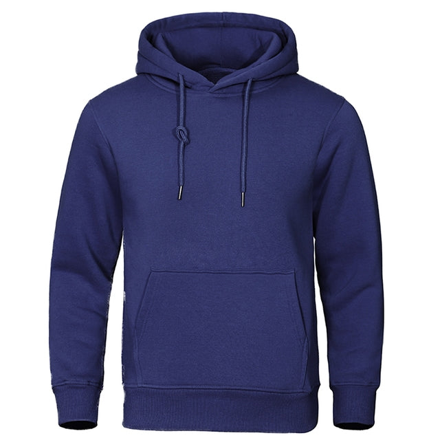Practical men's hooded pullover, providing warmth and comfort for any casual, everyday occasion.
