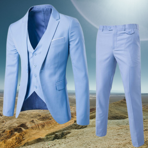 Versatile women's luxury suit set for spring. Elegant jacket and pant combo suitable for many occasions.