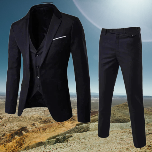 Chic women's two-piece spring outfit: a classic suit jacket and elegant pants for a fashionable ensemble.