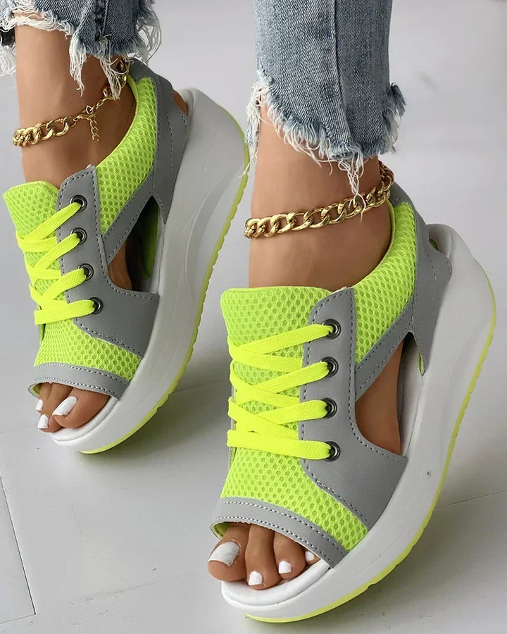 Stylish women's open-toe orthopedic sneakers, breathable & comfortable. Perfect casual shoes for spring/summer.