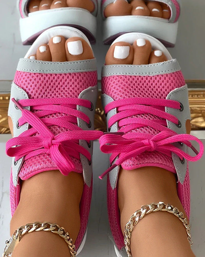 Orthopedic open-toe sneakers for women, providing superior comfort & breathability. Versatile casual shoes for warm weather.
