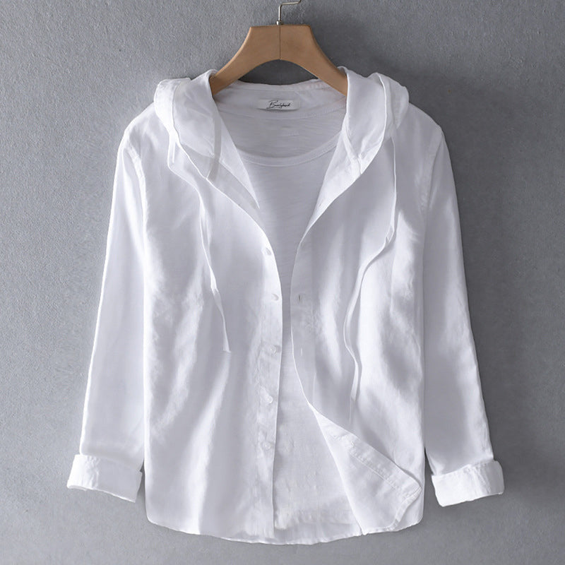 Breathable women's long sleeve top, ideal for summer. Elegant & lightweight button-down blouse for office or casual.