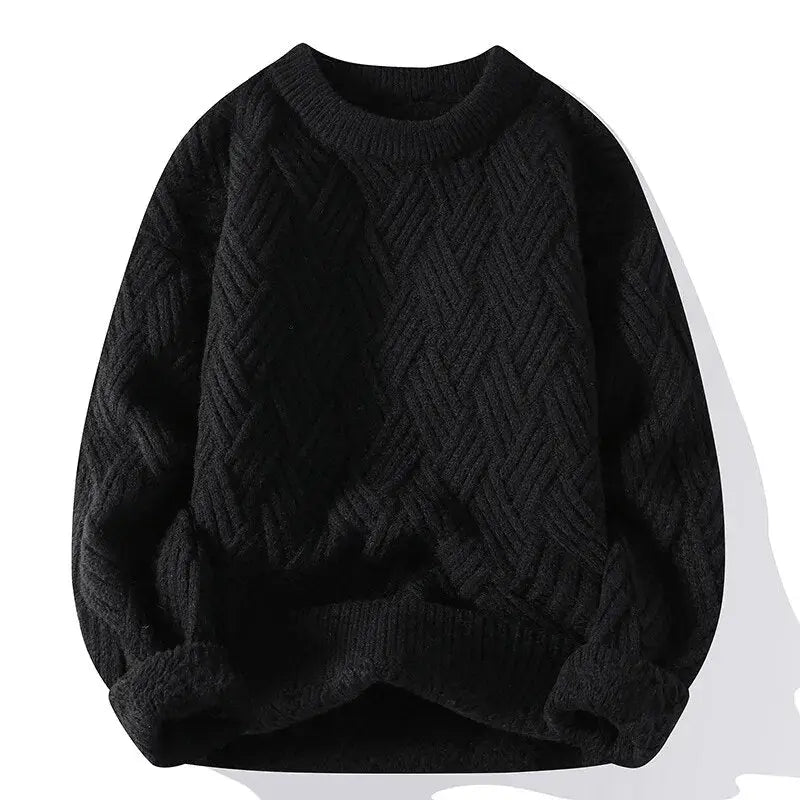 Men's crewneck sweater featuring a unique pattern, a versatile casual wear option.