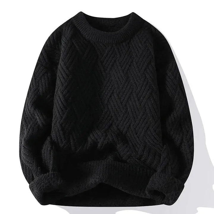 Men's crewneck sweater featuring a unique pattern, a versatile casual wear option.