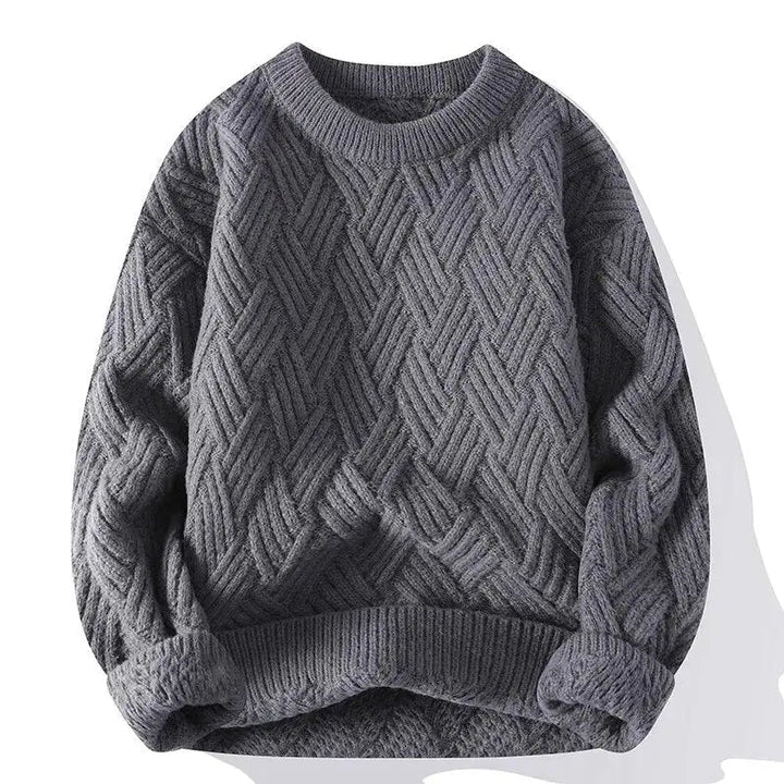 Men's crewneck patterned sweater, ideal for stylish casual wear.