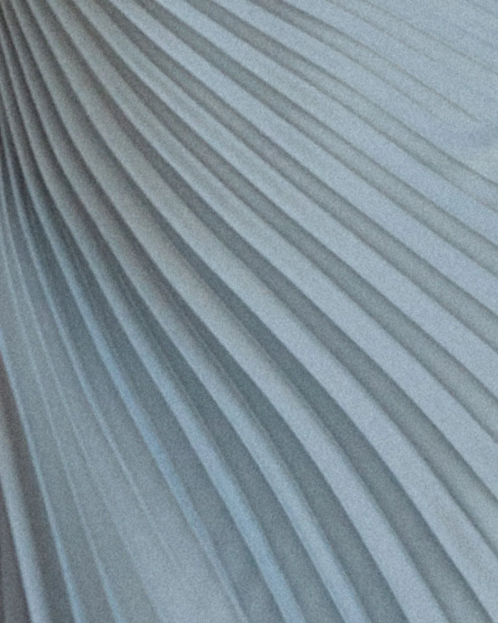 Glamorous one-shoulder pleated midi dress, perfect for any special occasion.