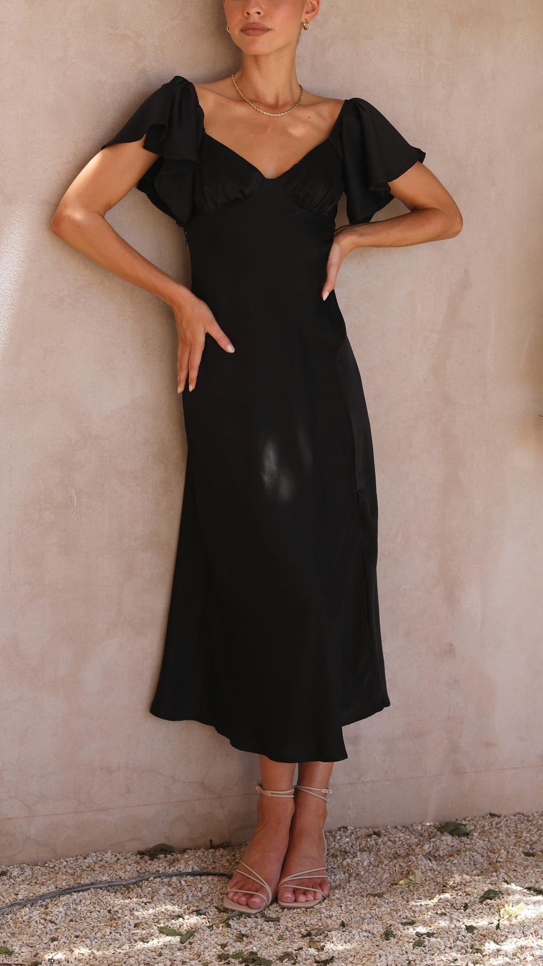 Off-shoulder formal maxi dress for women, showcasing stunning butterfly sleeves and a flowy fit.
