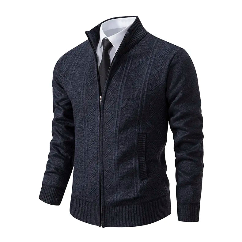 Soft, comfortable men's zip-up cardigan sweater. Essential knitwear for everyday style & warmth.