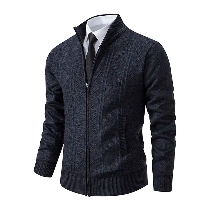 Soft, comfortable men's zip-up cardigan sweater. Essential knitwear for everyday style & warmth.
