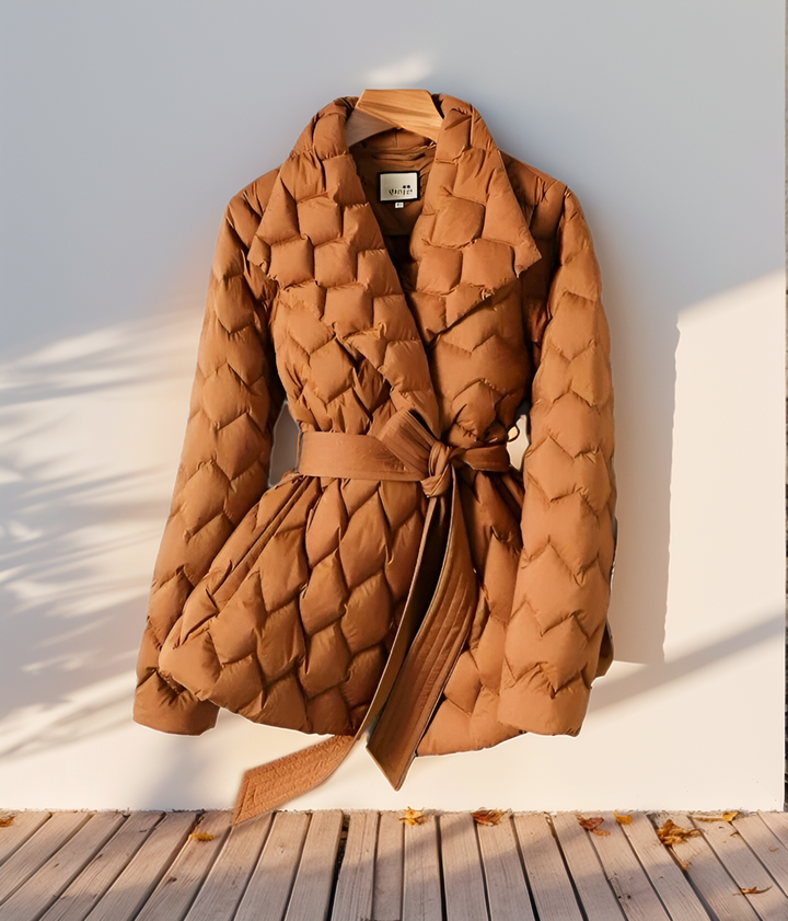 Elegant women's Sophie padded winter jacket in black, offering warmth & style for cold weather.