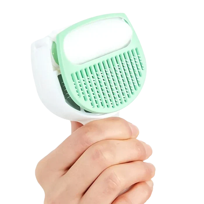 Effortlessly remove pet hair with this self-cleaning dog & cat grooming brush. Great shedding solution.
