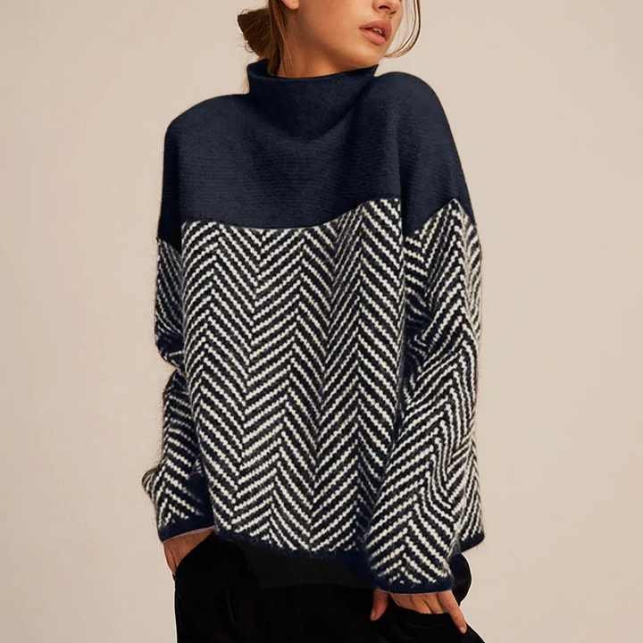 Versatile women's soft turtleneck sweater, perfect for elegant casual wear & warm winter style.
