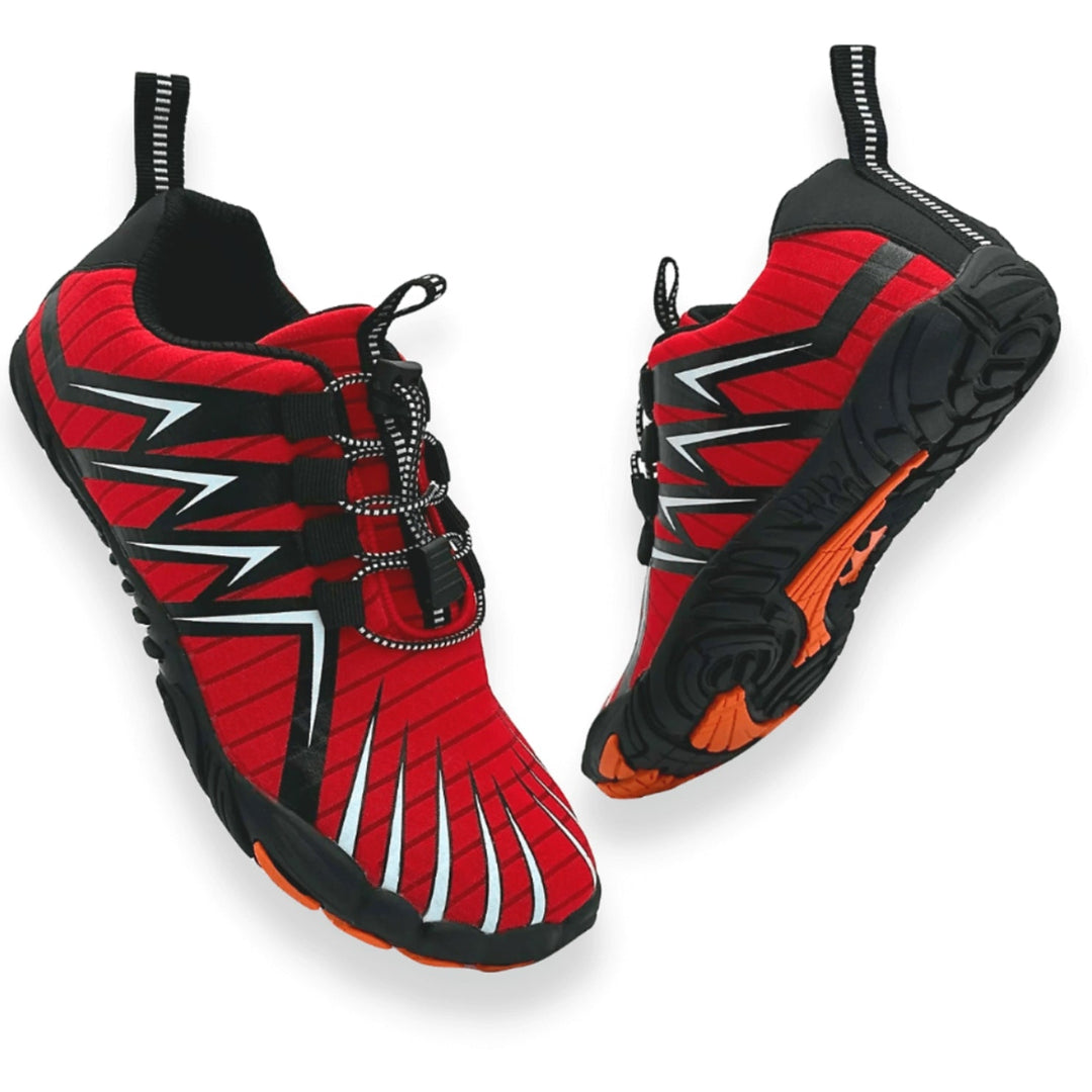 Lightweight men's barefoot walking shoes with a flexible sole for natural movement.