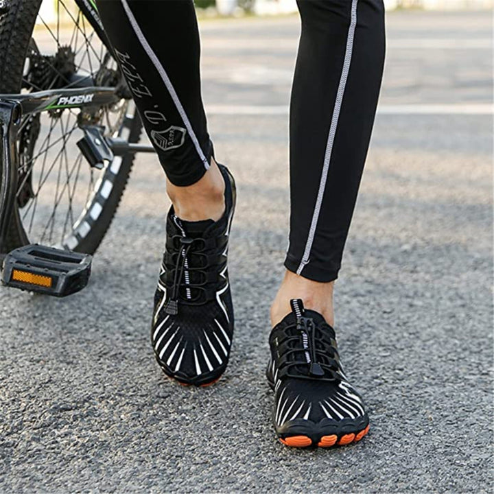 Men's barefoot footwear with a breathable, lightweight design for natural walking.