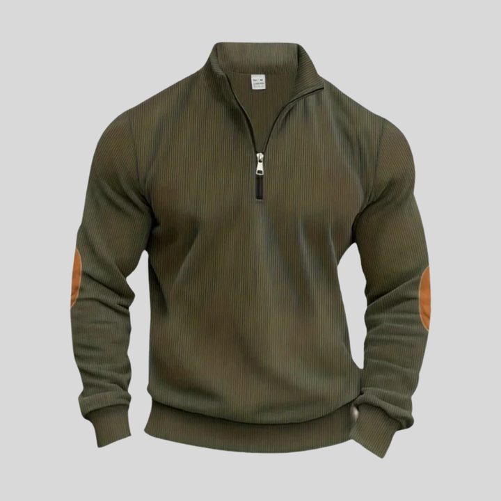 Men's regular fit ribbed cuff pullover. Versatile long sleeve crew neck sweater for everyday casual wear.