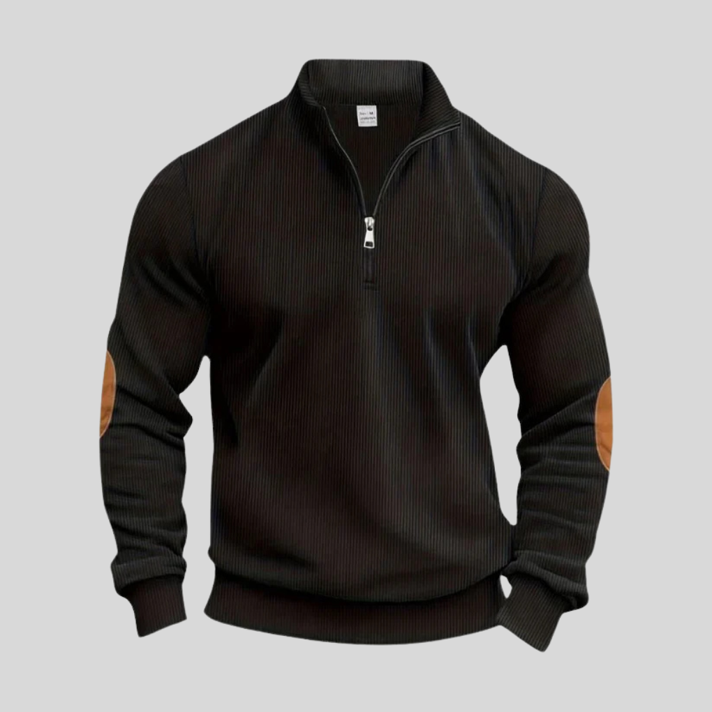 Essential men's fashion pullover. Smart casual long sleeve crew neck sweater with comfortable ribbed cuffs.