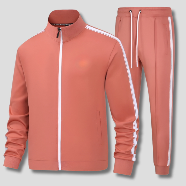 Soft & versatile men's casual tracksuit set, a jogger & zip jacket combo for comfortable activewear or loungewear.
