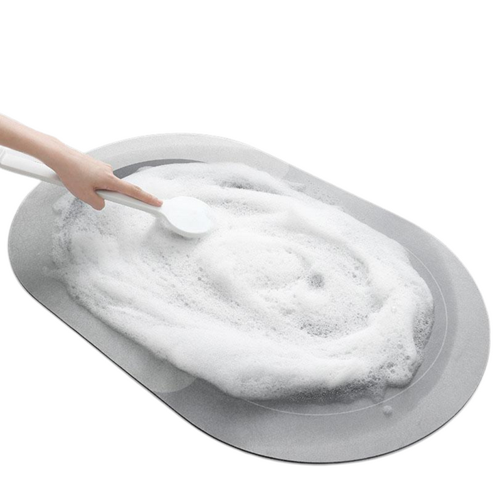 Non-slip bath mat for bathroom safety; quick-drying, super absorbent, ideal for modern decor.