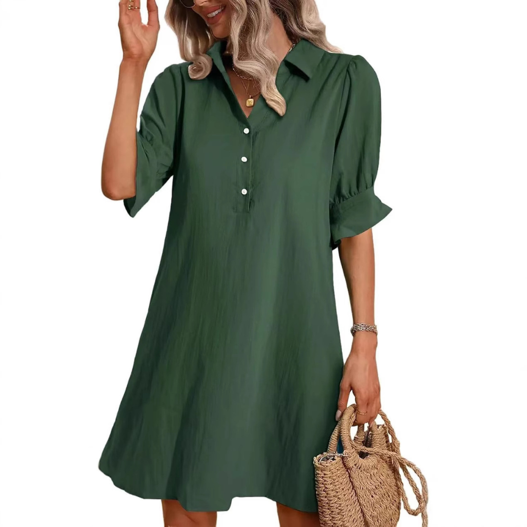 Effortless women's button down shirt dress, comfortable for everyday fashion & versatile wear.