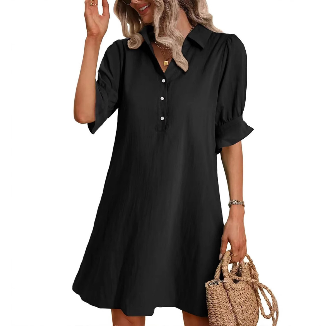 Women's casual button down shirt dress, perfect for effortless everyday style.