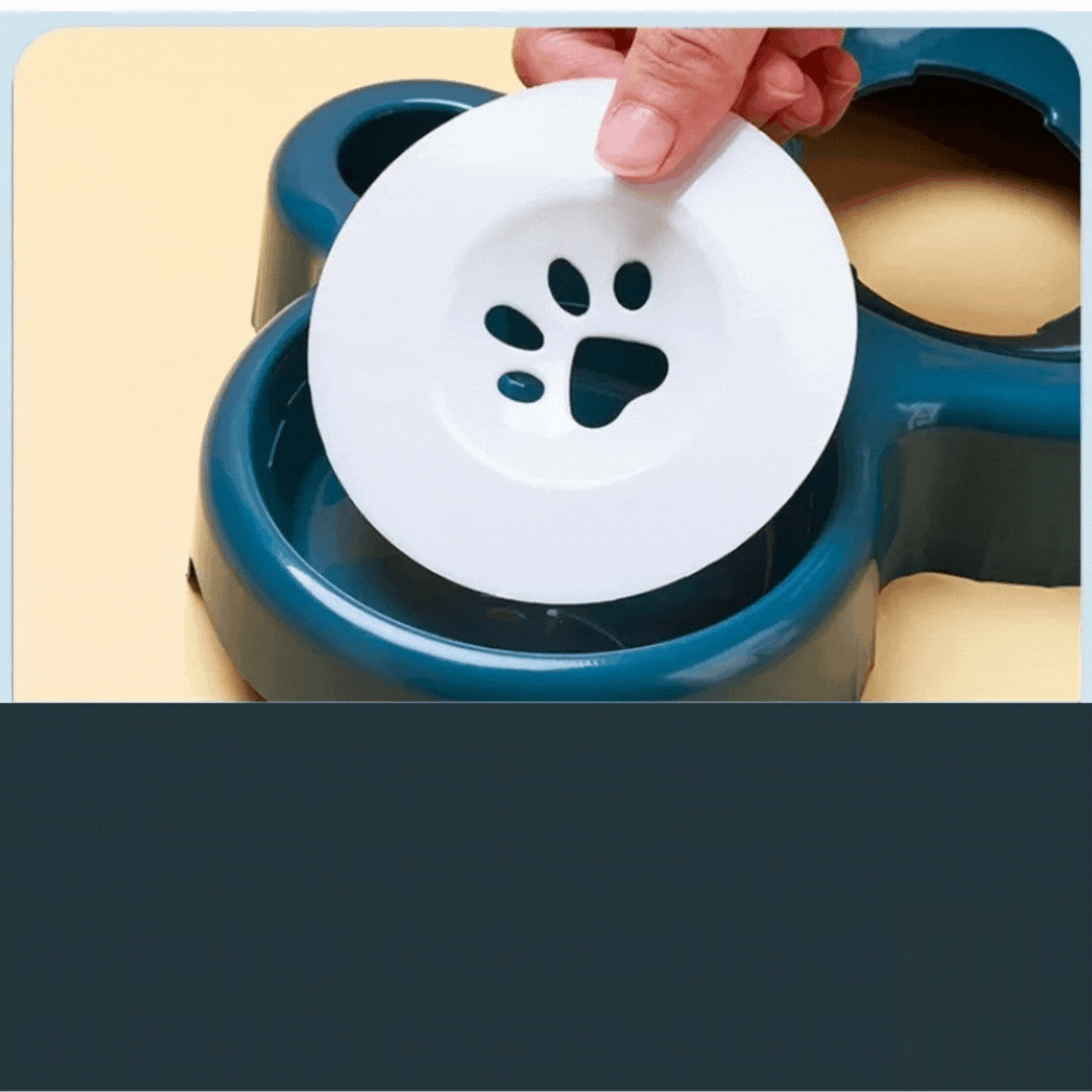 Sleek 3-in-1 anti-slip cat bowl. Pet feeding station for food & water. Durable & easy-clean pet supplies.