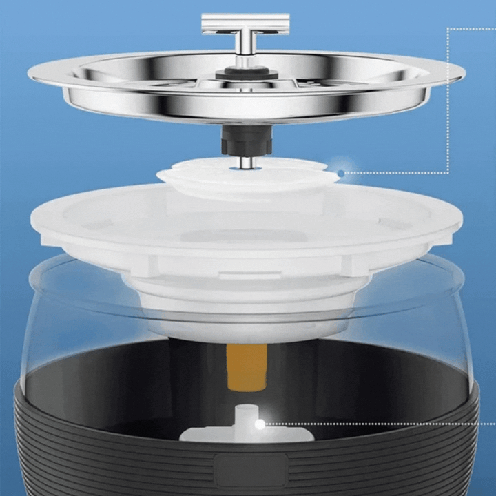 Durable stainless steel cat & dog water fountain, 3-quart quiet dispenser for constant hydration.