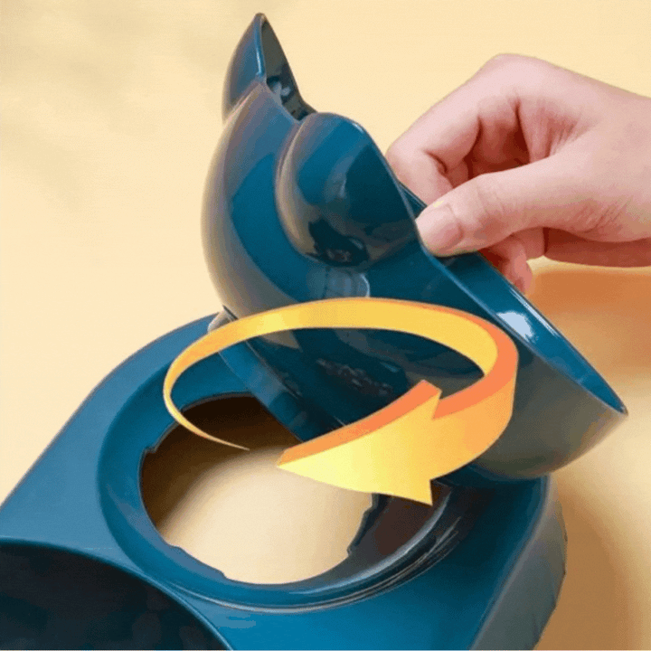 Cat's 3-in-1 anti-slip feeding bowl. Multi-purpose pet feeder for cat food, water. Essential cat supplies.