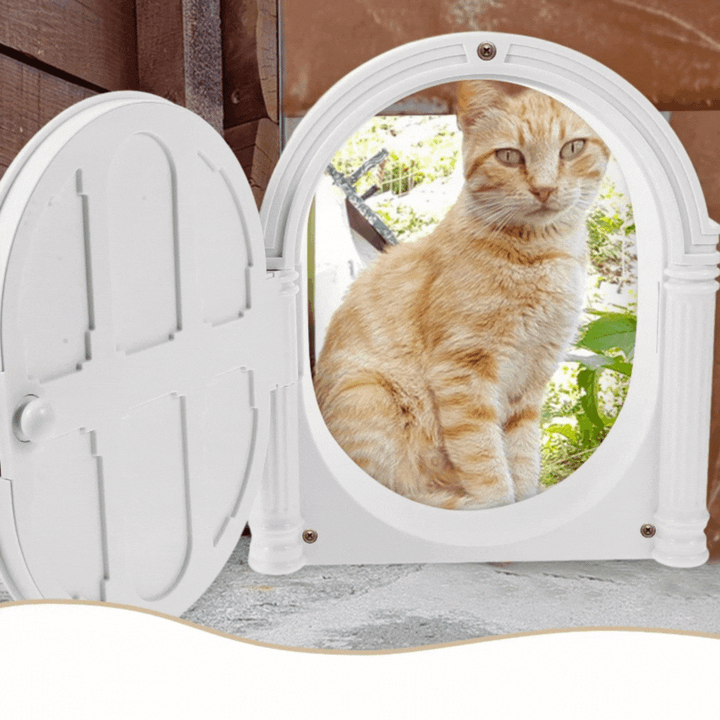 Classic decorative cat door toy for interactive play and enrichment. Perfect for small pets.