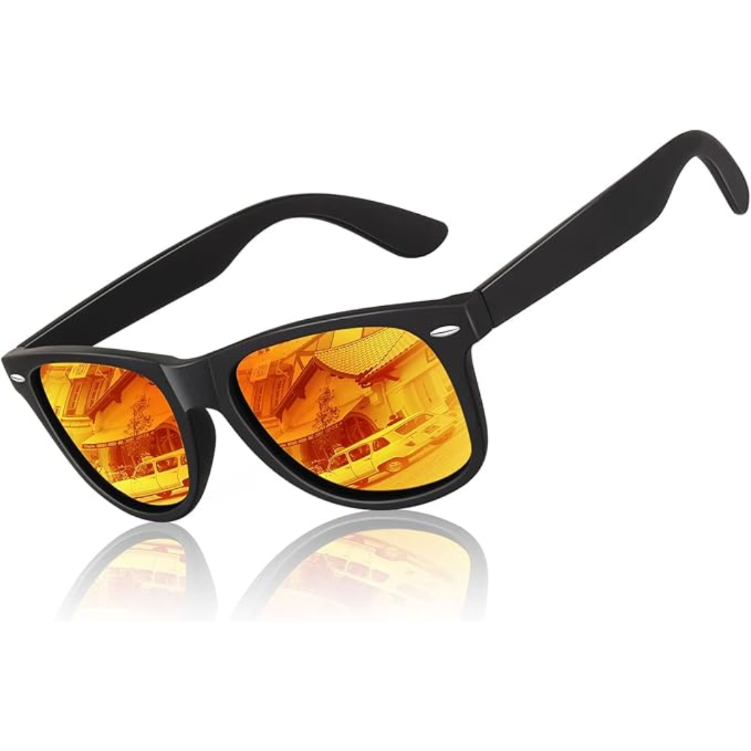 Unisex 80s Retro polarized sunglasses, vintage style for fashion and glare reduction.