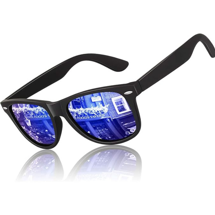 Fashionable unisex 80s retro polarized sunglasses, comfortable vintage accessory.