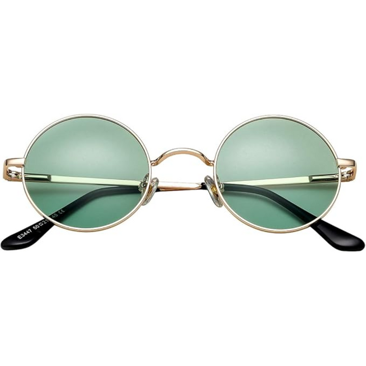 Mirrored lens round polarized sunglasses, trendy unisex eyewear for outdoor adventures.