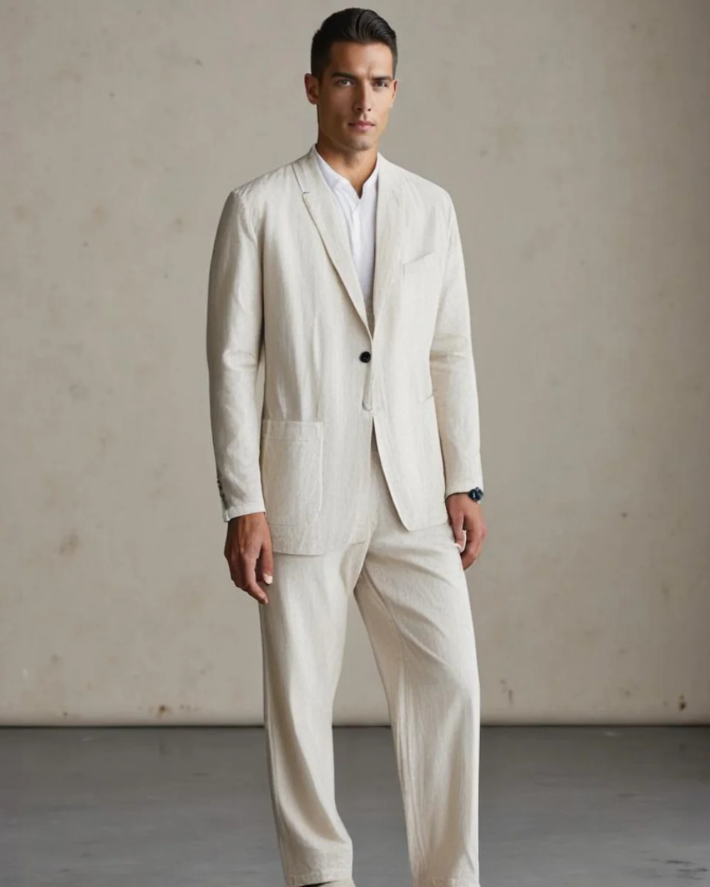 Relaxed fit men's button cardigan and matching trousers, ideal casual loungewear set.
