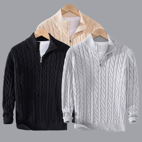 Men's versatile crew neck knit sweater, a warm & soft pullover ideal for casual everyday style.