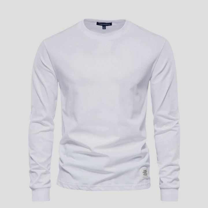 Versatile men's long-sleeve round-neck shirt, perfect casual top for everyday layering.