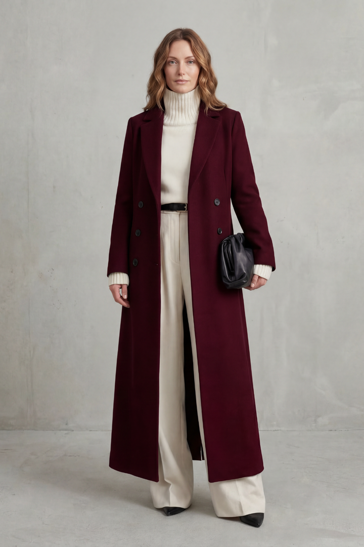 Casual women's long winter coat, custom-fit for everyday style. Fashionable outerwear for cold weather comfort.