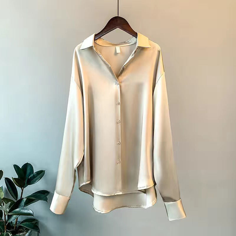 Luxury women's elegant top, a stylish long-sleeve blouse perfect for sophisticated formal and casual wear.