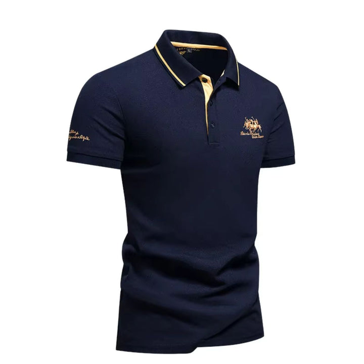 Stylish short-sleeve men's polo, perfect for smart casual outfits & comfortable everyday fashion.